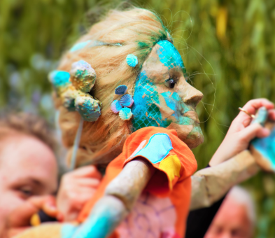 The puppet Flo from the production of Splash!